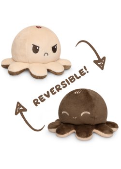 Reversible Octopus Plushie (coffee/cream) - TeeTurtle